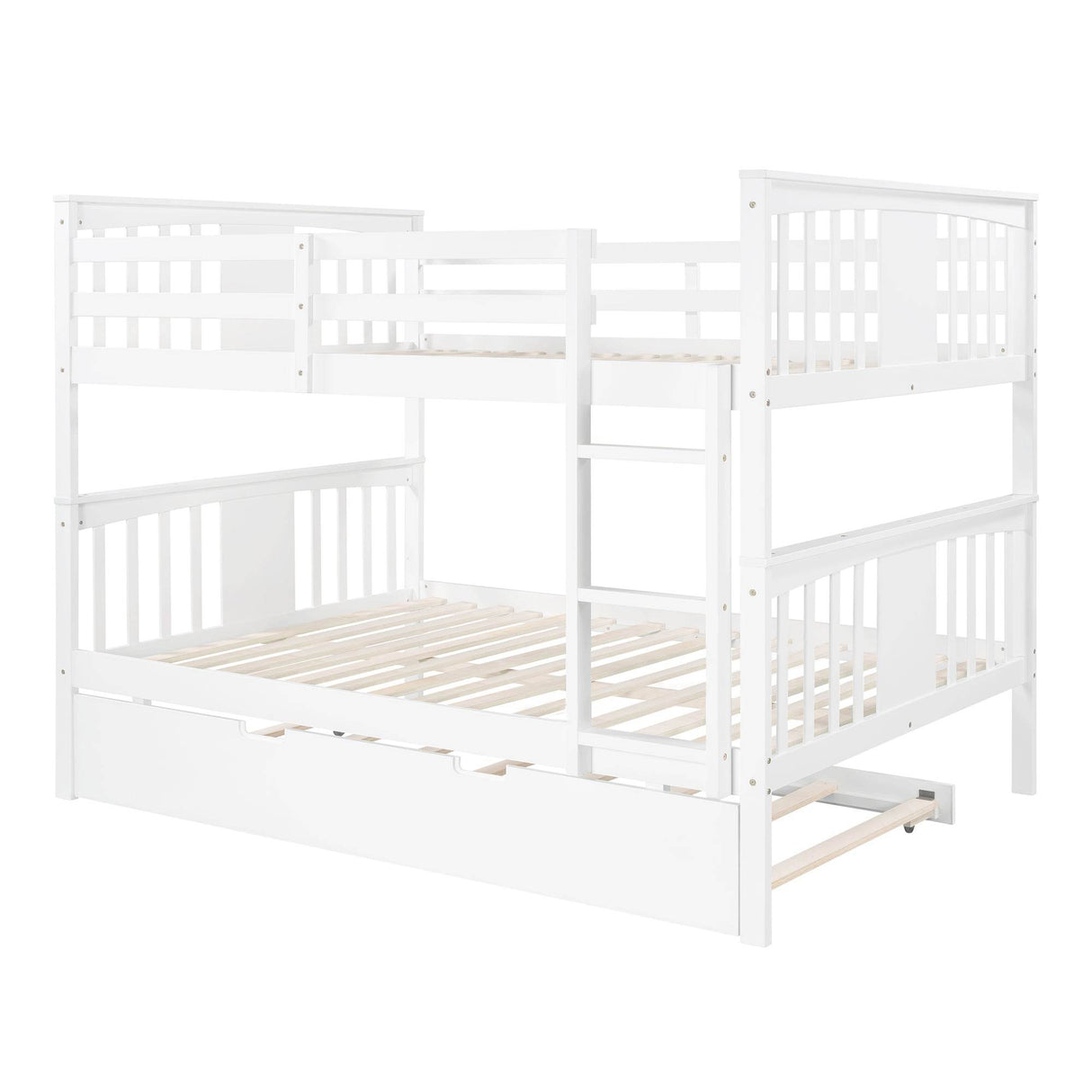 Full Over Full Solid Wood Bunk Bed With Trundle - Omega Lifestyles
