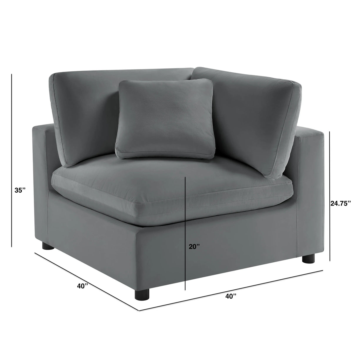 Modern Plush Down Feather Corner Wedge Chair - Omega Lifestyles