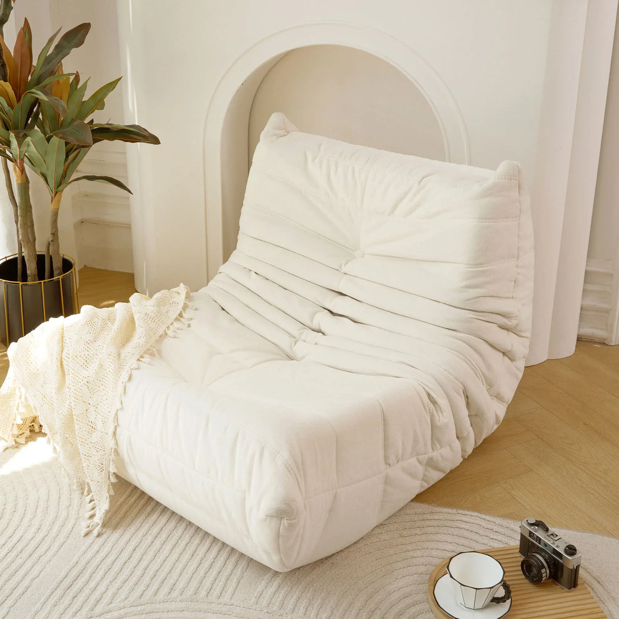 High-Density Foam Ergonomic Art Deco Bean Bag Chair - Omega Lifestyles