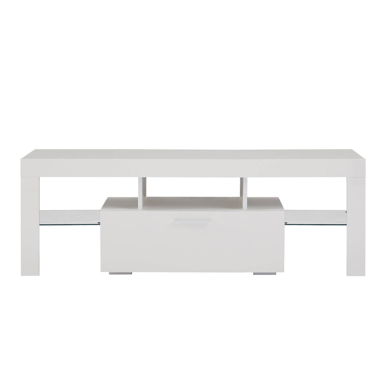 Modern White LED Backlit Particle Board TV Console - Sleep Galleria