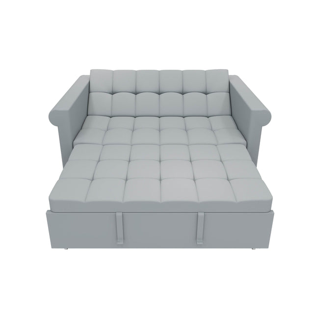 Gray Velvet Loveseat With Adjustable Backrest And Sleeper - Omega Lifestyles