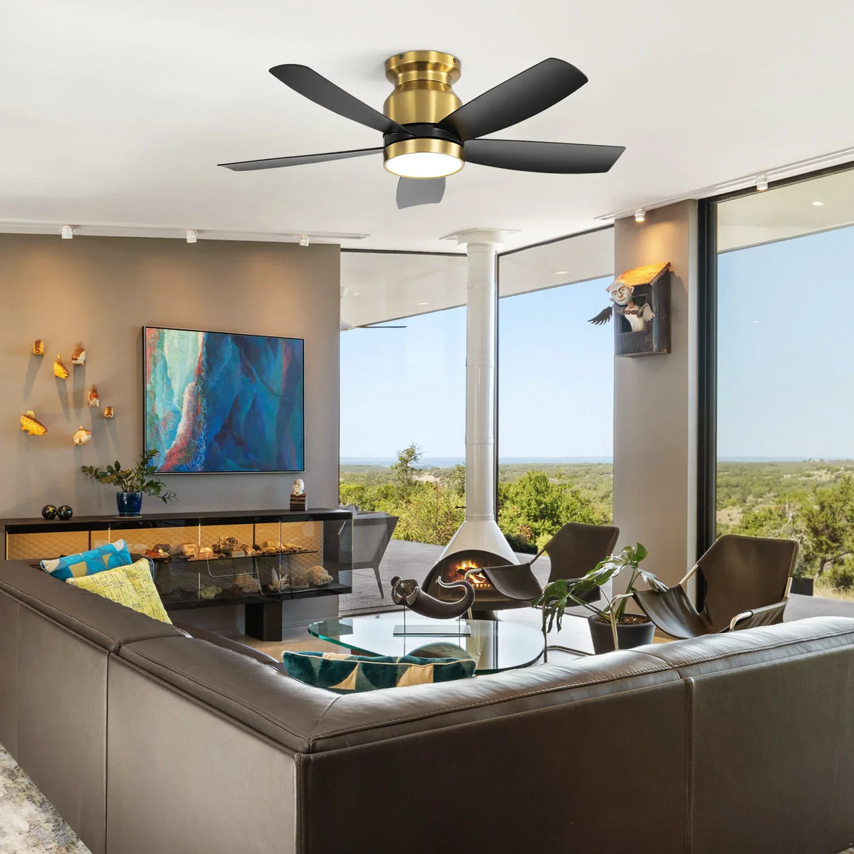 42-Inch Dimmable LED Remote Control Ceiling Fan - Omega Lifestyles