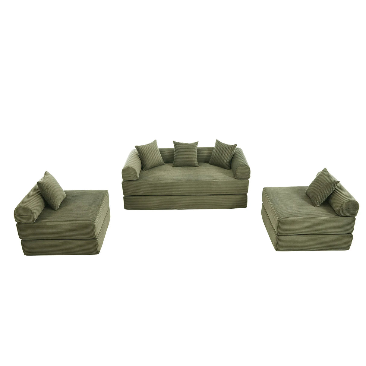 Convertible Folding Corduroy Memory Foam Sofa Bed - Omega Lifestyles