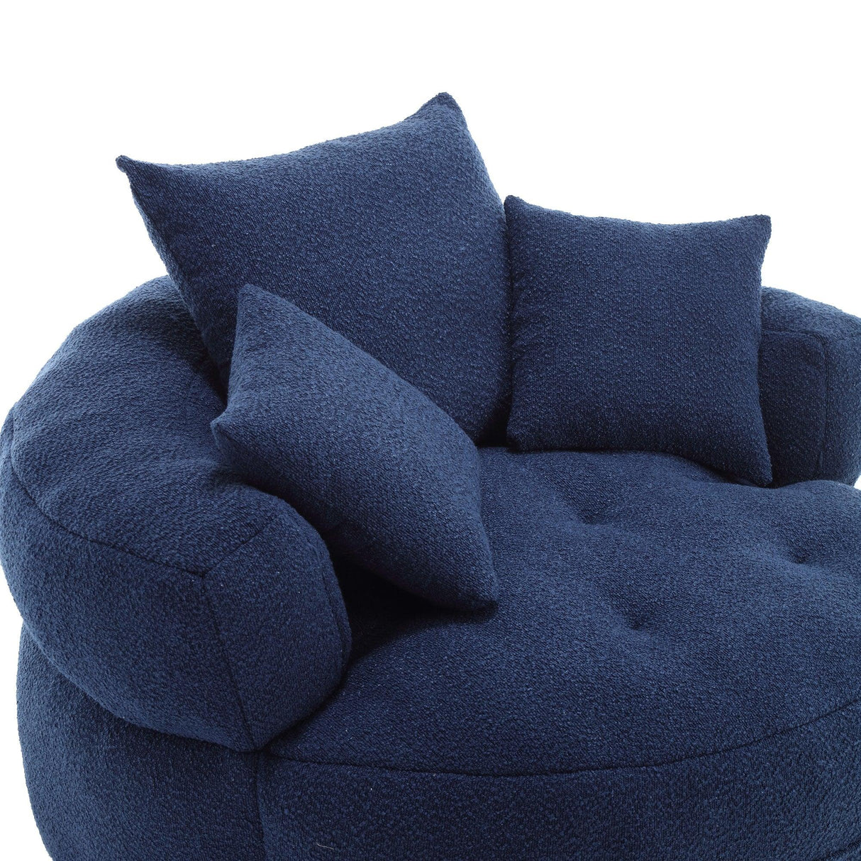 Modern Chenille Circular Sleeper Chair With Throw Pillows - Omega Lifestyles