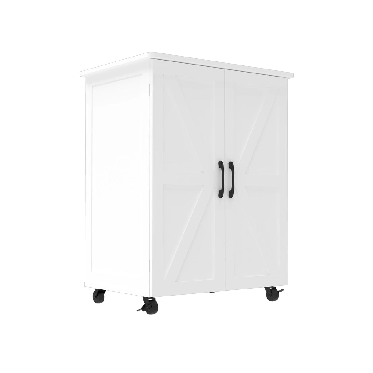 Contemporary White MDF Large Capacity Storage Cabinet - Omega Lifestyles
