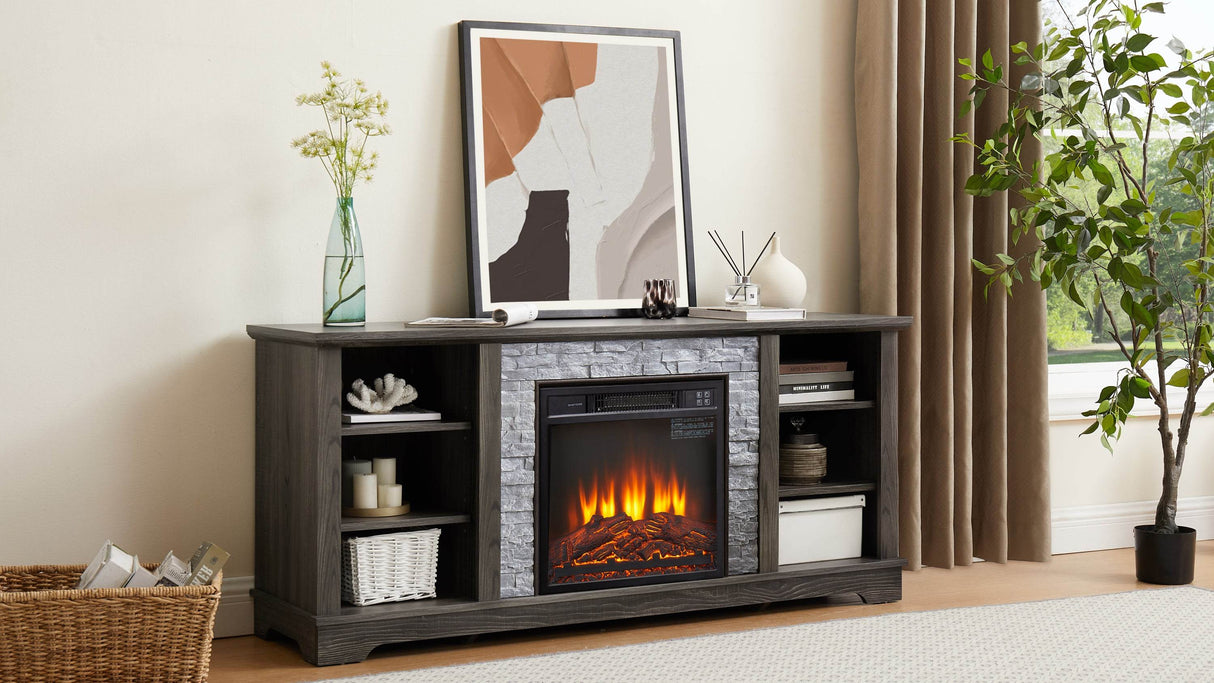 Electric Fireplace TV Media Stand With Storage - Sleep Galleria