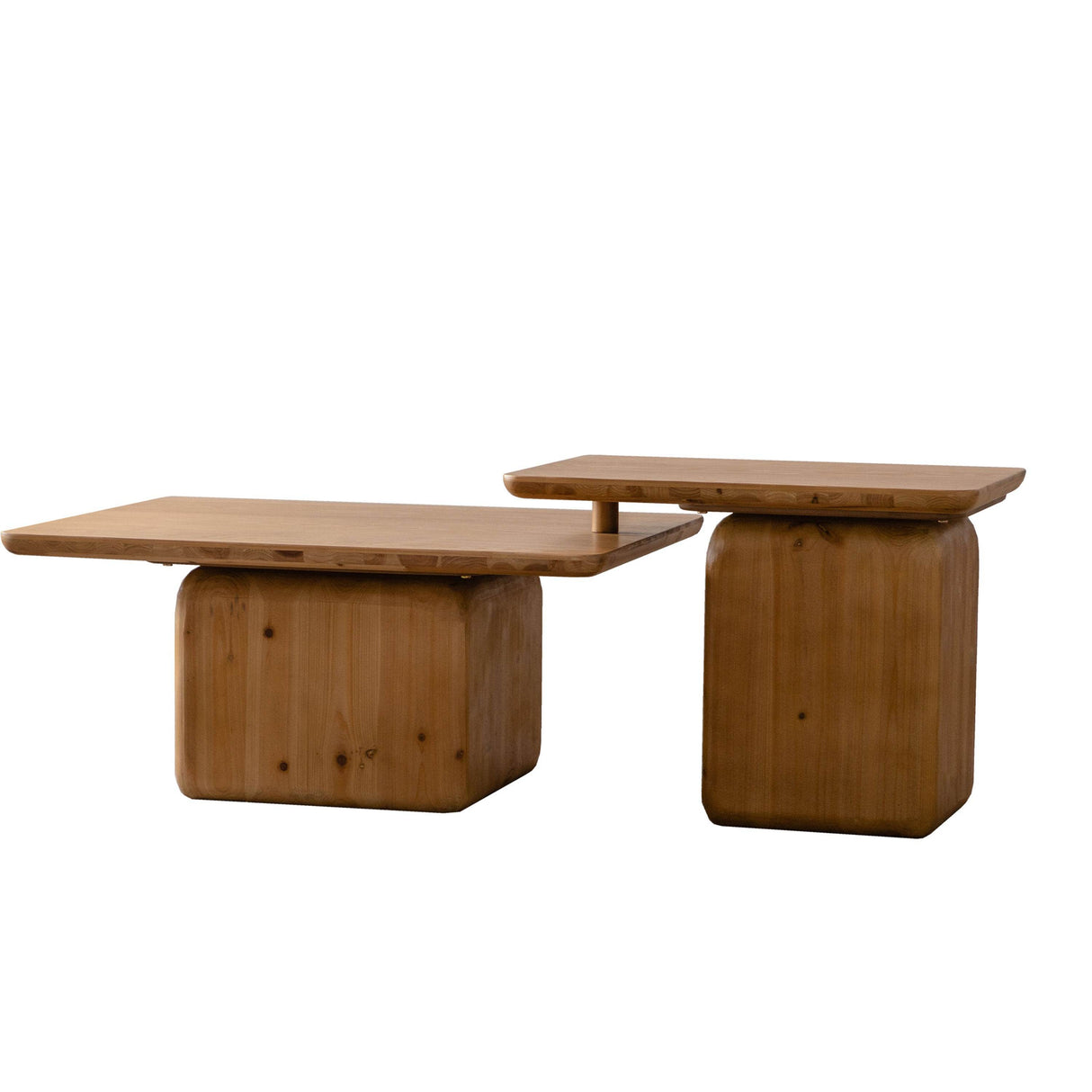 Vintage Style Natural Wood Grain Coffee Table Set Of 2 - Sleep Galleria