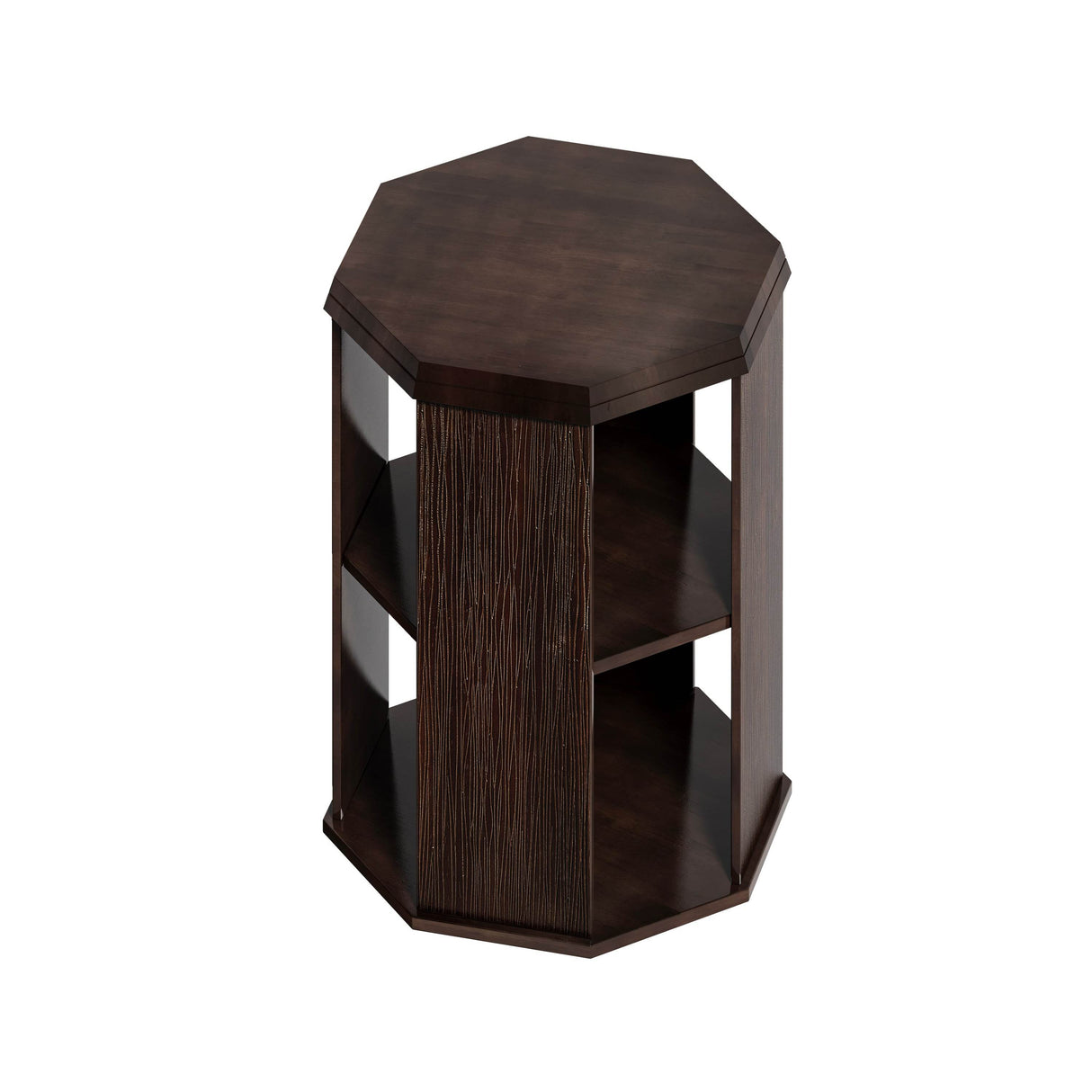 2-Piece Octagonal Black Walnut Rubber Wood Coffee Tables - Sleep Galleria