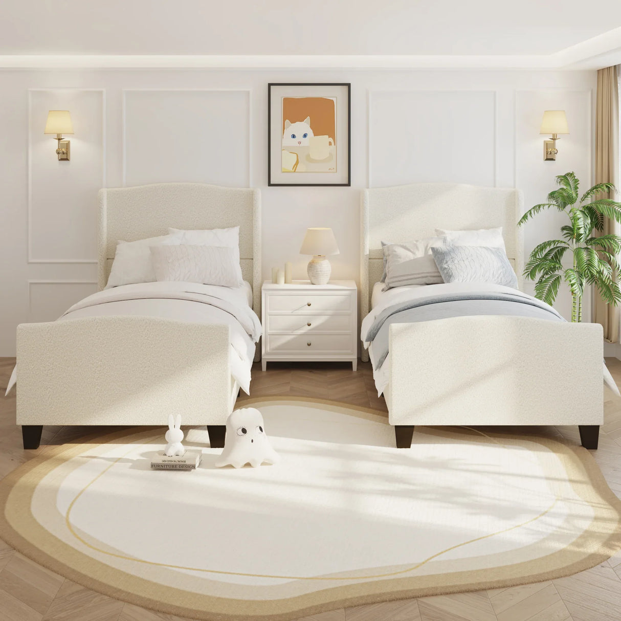 Twin Velvet Upholstered Platform Bed Frame - Omega Lifestyles