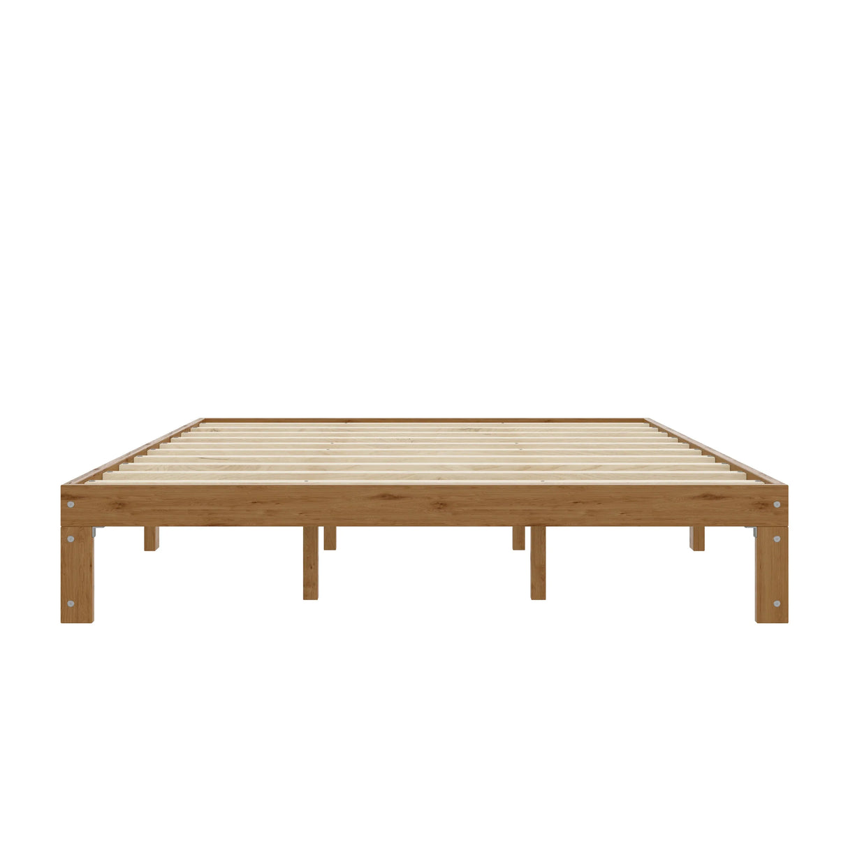 Queen 12-Inch Solid Wood Pine Platform Bed Frame - Omega Lifestyles
