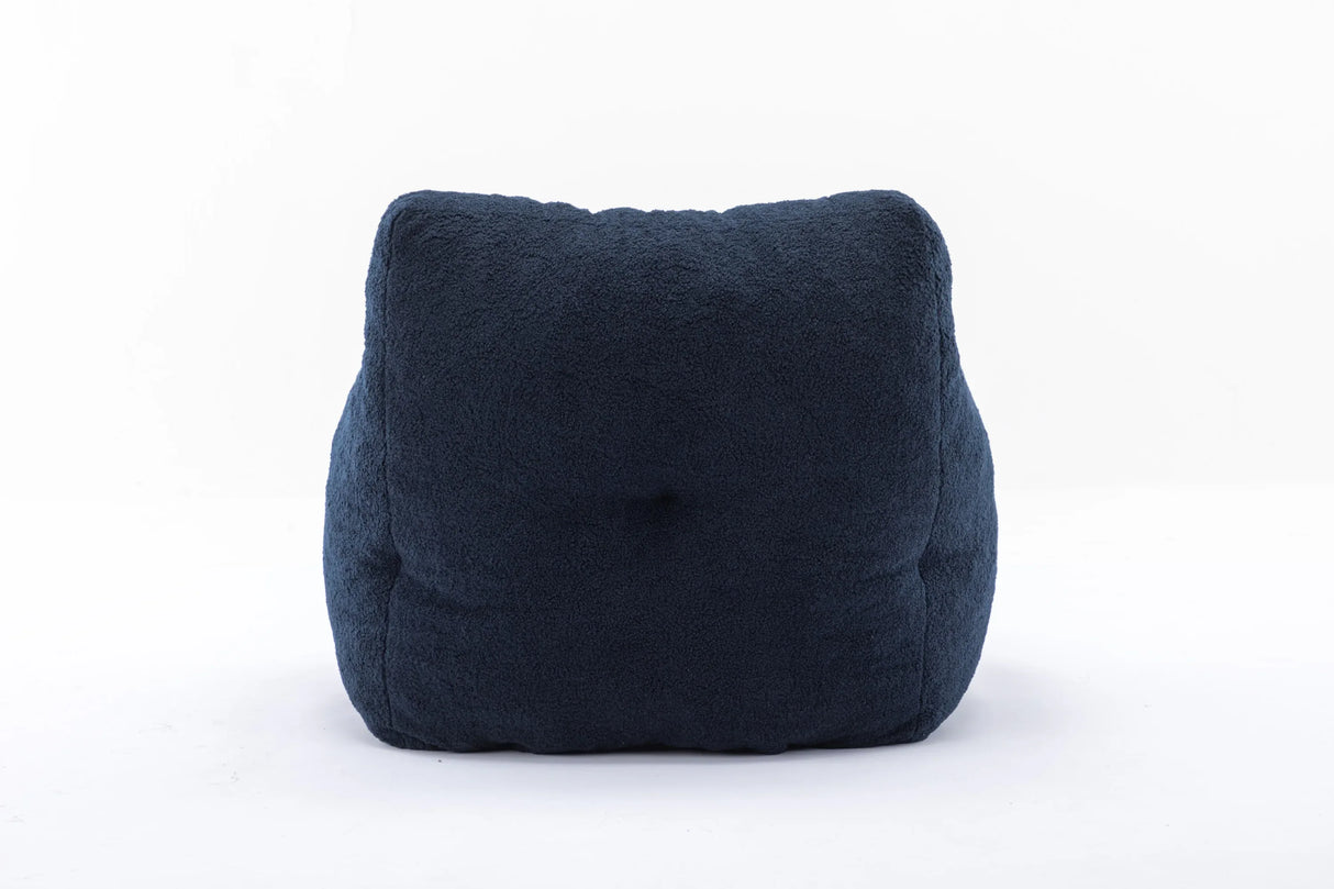 Soft Teddy Fabric Tufted Foam Bean Bag Chair Dark Blue - Omega Lifestyles
