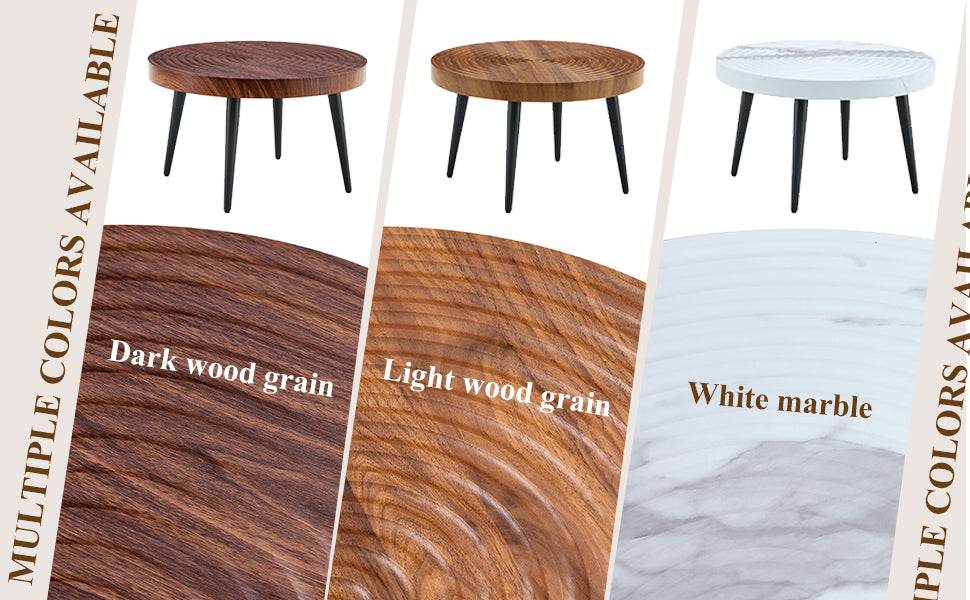 Modern Round MDF And Metal Walnut Coffee Table - Sleep Galleria