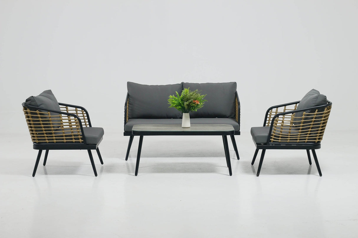 4-Piece PE Rattan Wicker Patio Sofa Set - Omega Lifestyles