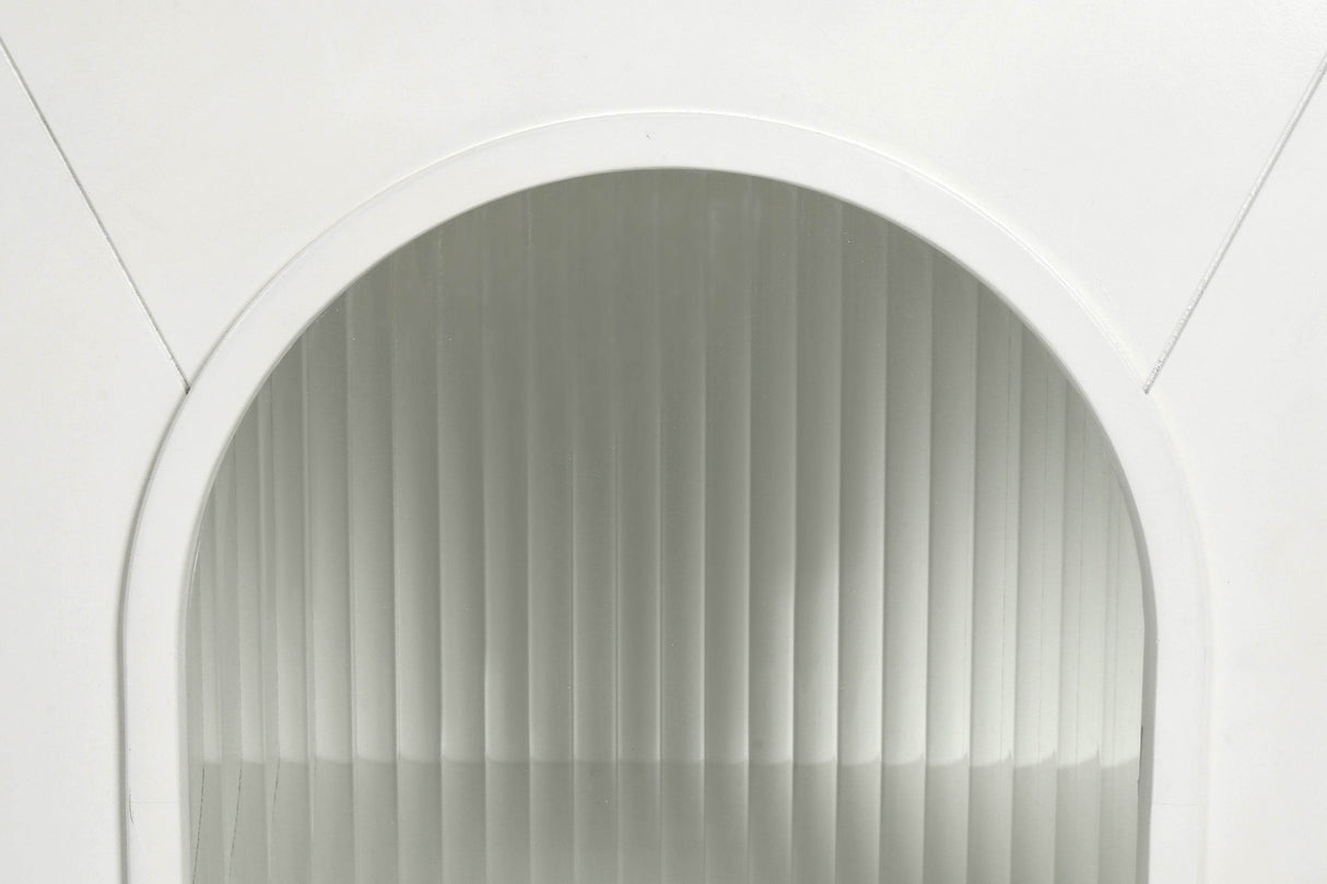 Antique White Wood TV Stand With Storage Cabinet - Sleep Galleria