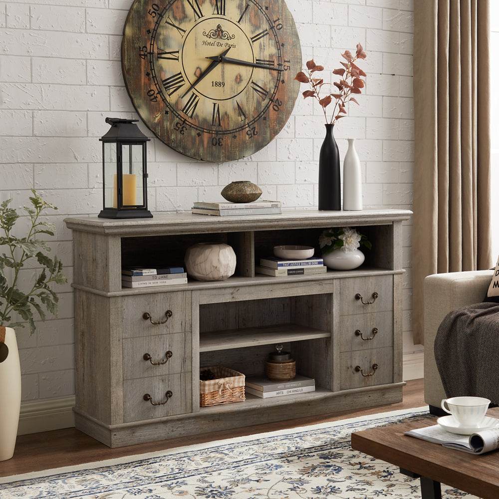 Farmhouse Rustic TV Media Stand With Storage - Sleep Galleria