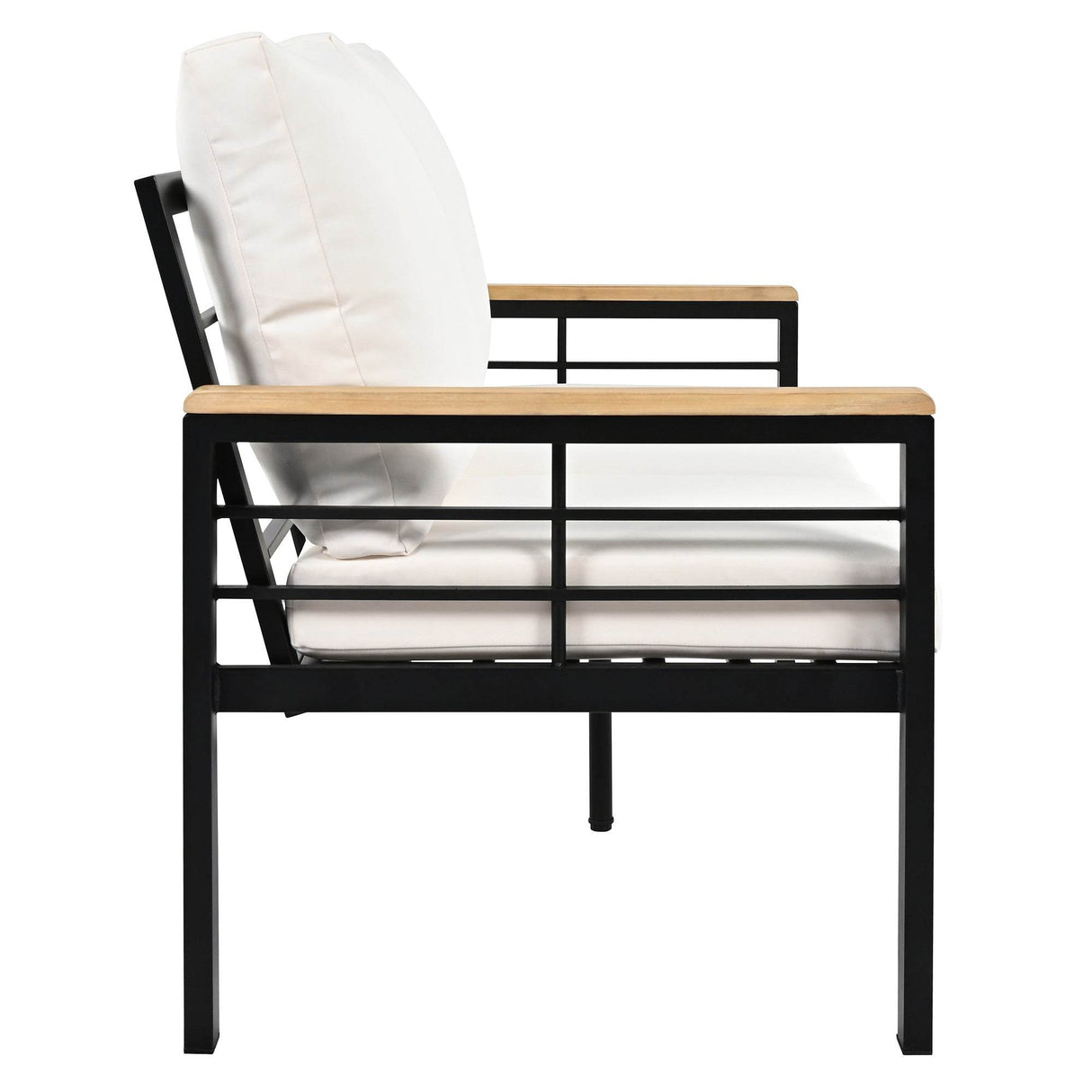 5-Piece Acacia Wood Iron Frame Patio Furniture Set - Omega Lifestyles