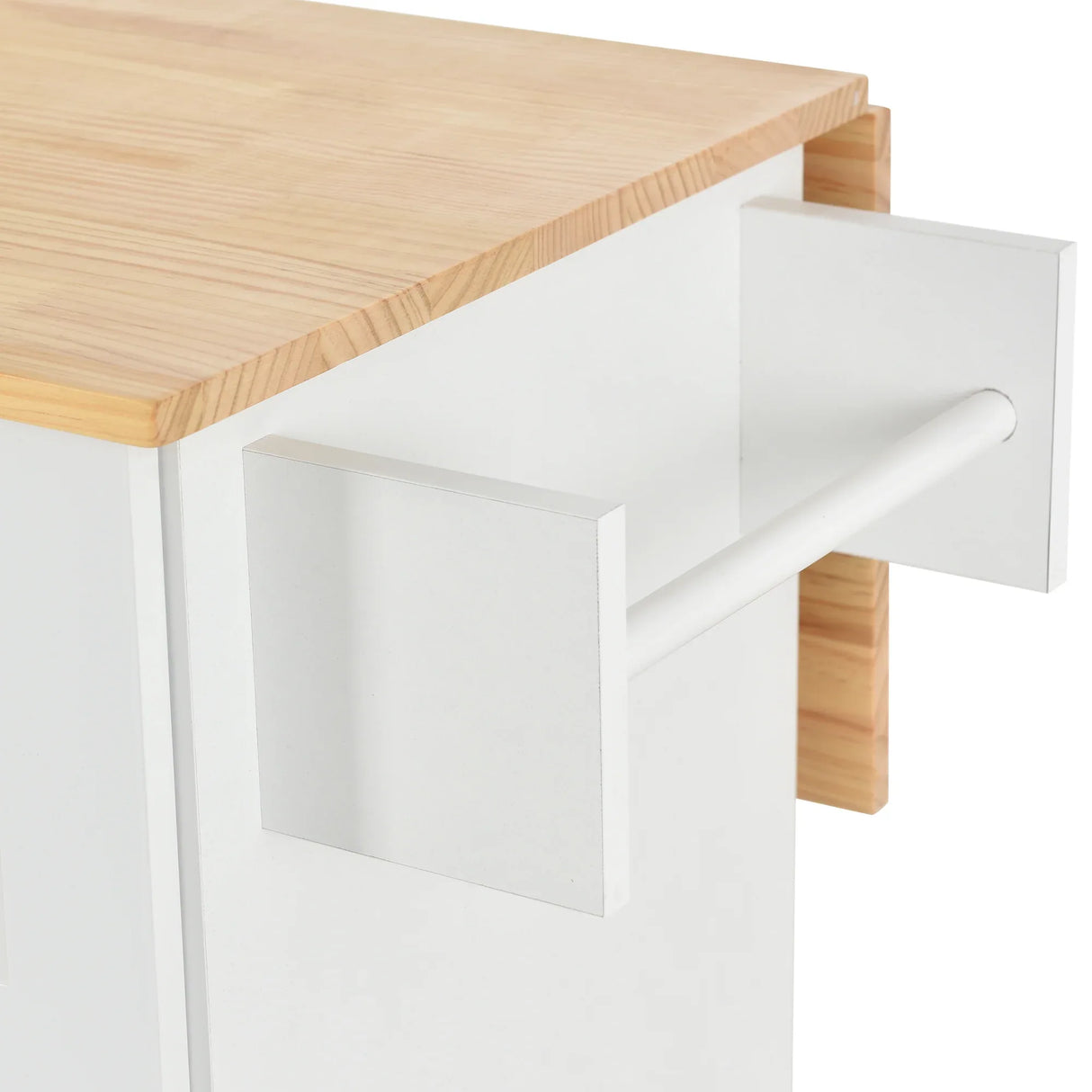 Rolling Mobile Kitchen Island With Solid Wood Top And Storage Cabinet - Omega Lifestyles