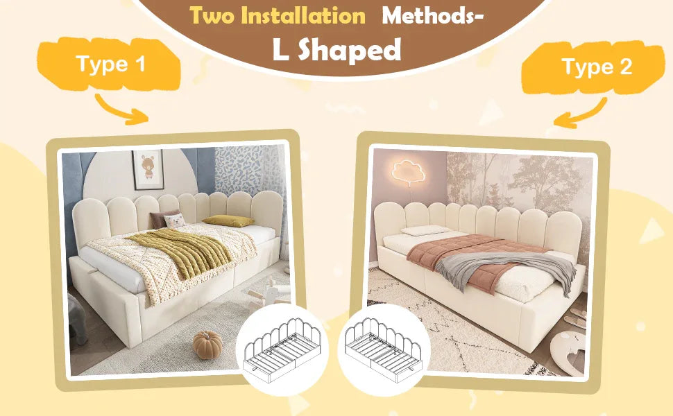 Twin Velvet Upholstered Daybed With Hydraulic Storage - Omega Lifestyles