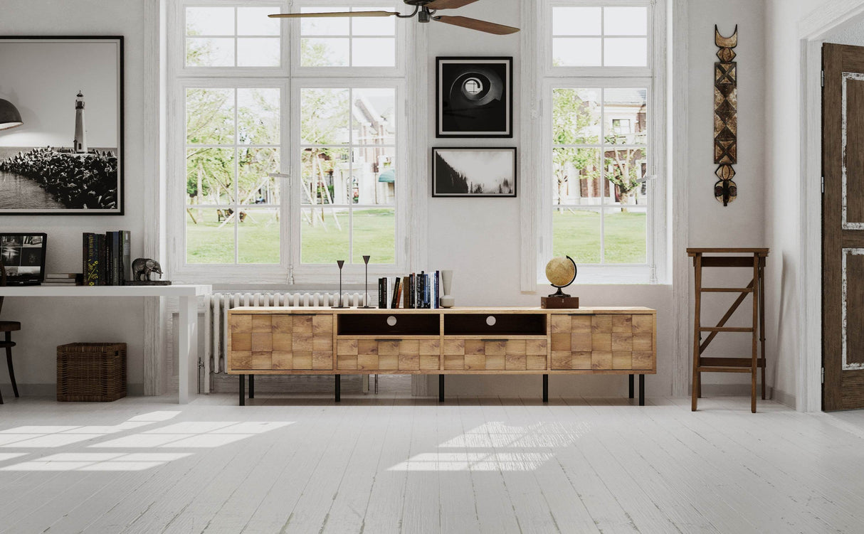 Mid Century Modern TV Stand With Storage Drawers - Sleep Galleria