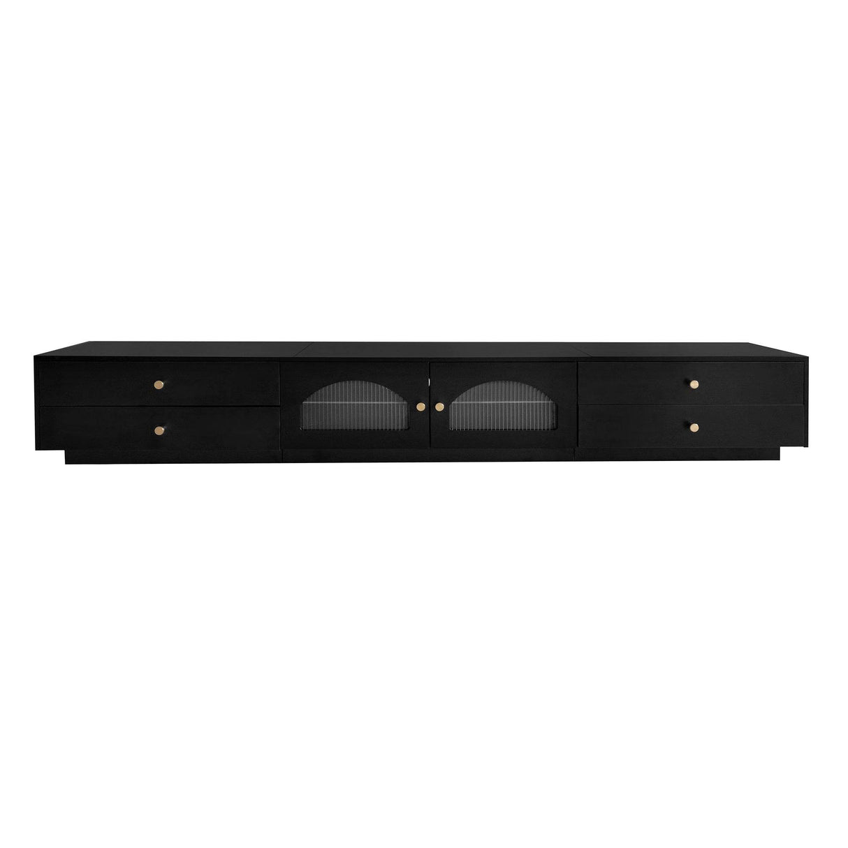 Modern Black Particle Board TV Stand With Storage - Sleep Galleria