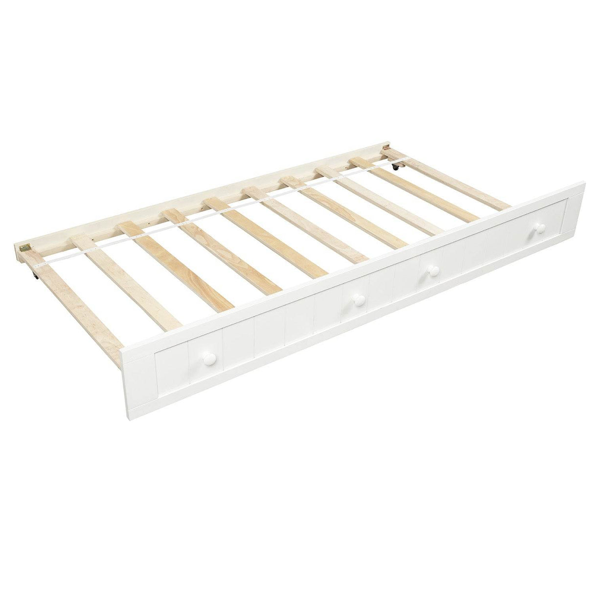 Twin White Solid Wood Cottage Style Daybed With Trundle - Omega Lifestyles