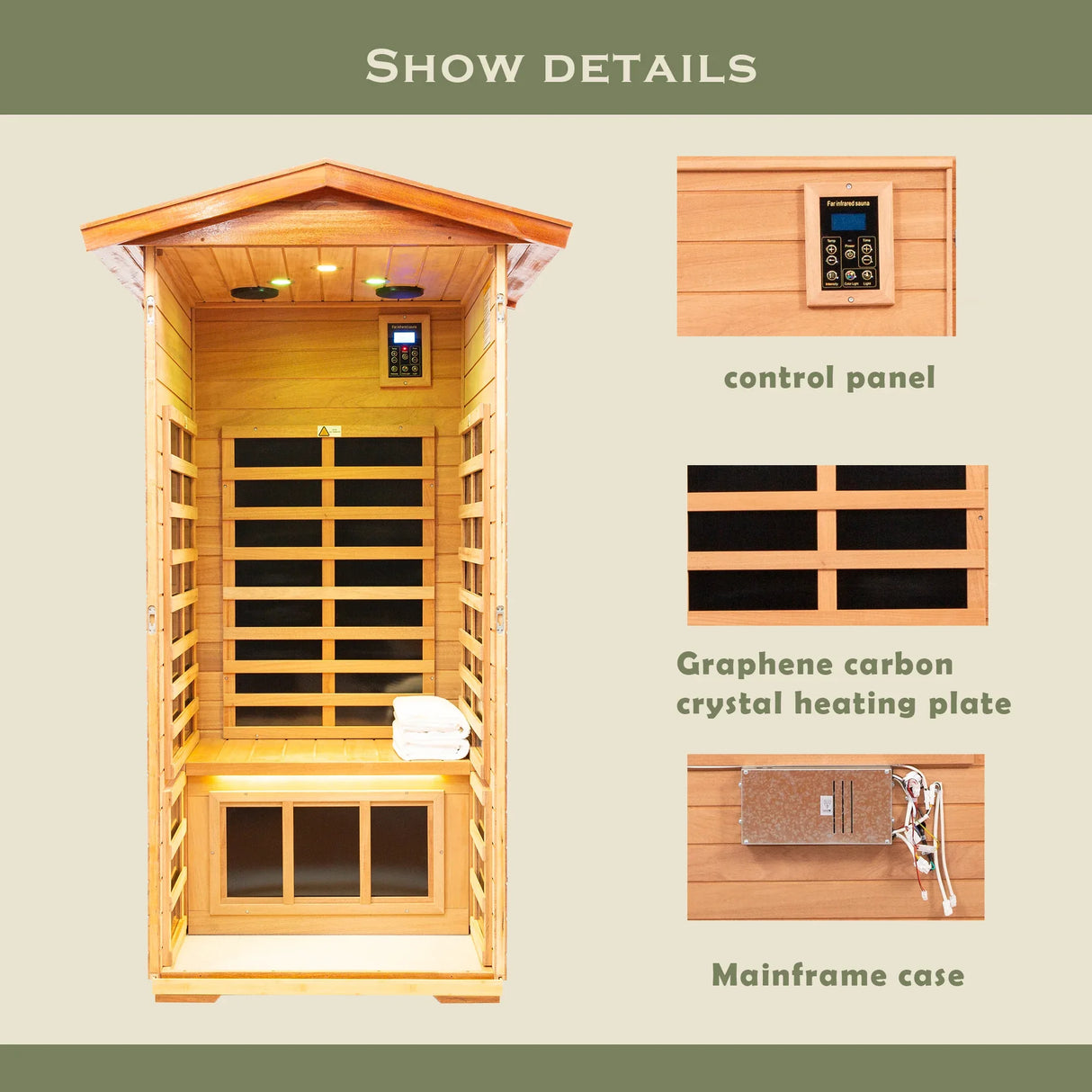 Far Infrared Khaya Wood Outdoor Sauna Room - Omega Lifestyles
