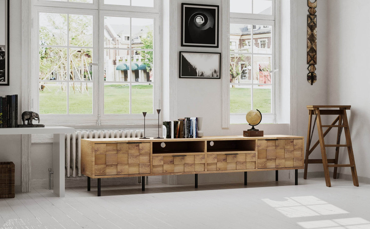 Mid Century Modern TV Stand With Storage Drawers - Sleep Galleria