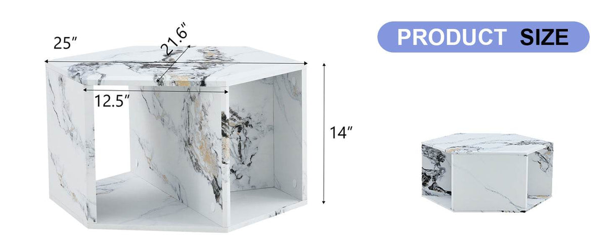 Hexagonal MDF Modern Stand-Up Coffee Table - Sleep Galleria