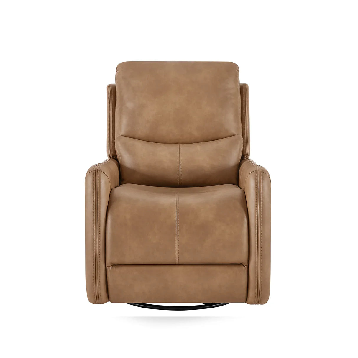 Brown Faux Leather Power Recliner Chair With Swivel And Recline - Omega Lifestyles