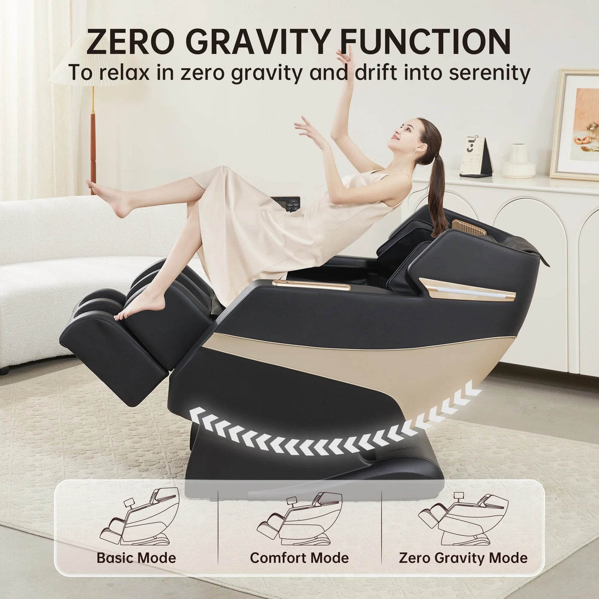 3D Massage Chair, Full Body Zero Gravity Recliner with SL Track, Yoga Stretching, Foot Rollers, Bluetooth, Heating, Black