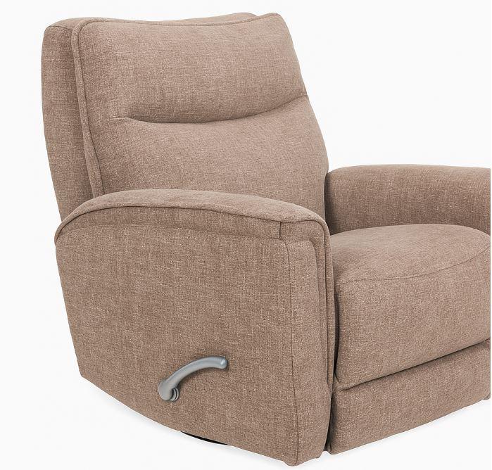 Manual Swivel Chenille Fabric Recliner With Chrome Lever - Omega Lifestyles