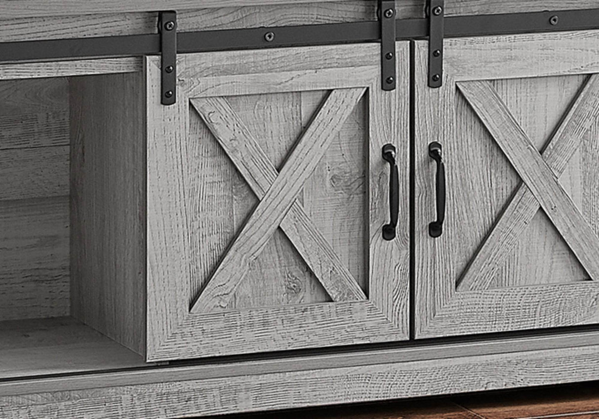 Modern Farmhouse 60-Inch Grey Laminate TV Stand - Sleep Galleria