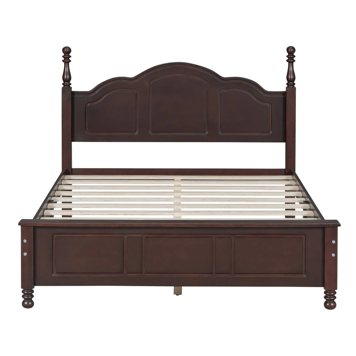 Full Size Dark Walnut Wood Platform Bed Frame - Omega Lifestyles