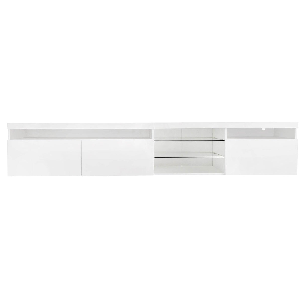 White Modern LED Light Particle Board TV Stand - Sleep Galleria