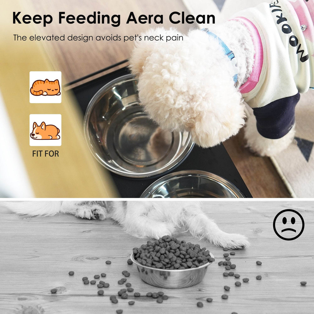 Elevated Pet Feeding Station With Storage Drawers - Sleep Galleria