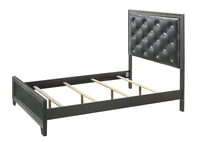 Queen Plush Tufted Upholstered Wood Panel Bed Frame - Omega Lifestyles