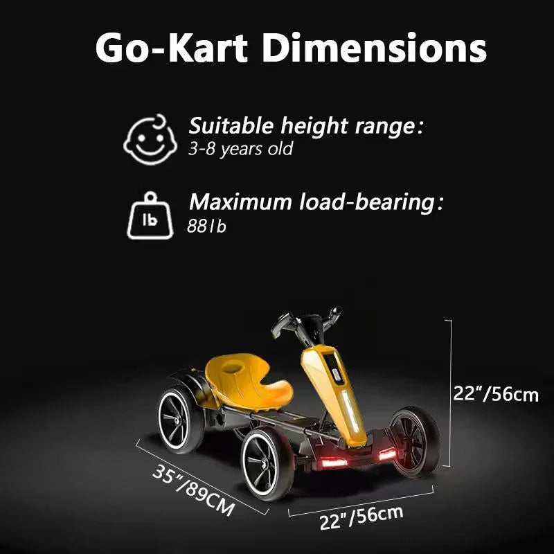12V Foldable Kids Electric Pedal Go Kart With Adjustable Seat - Omega Lifestyles