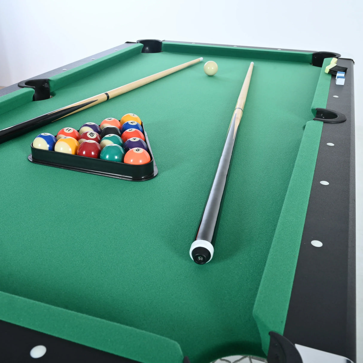 Foldable Black Green MDF Steel Pool Game Table - Omega Lifestyles