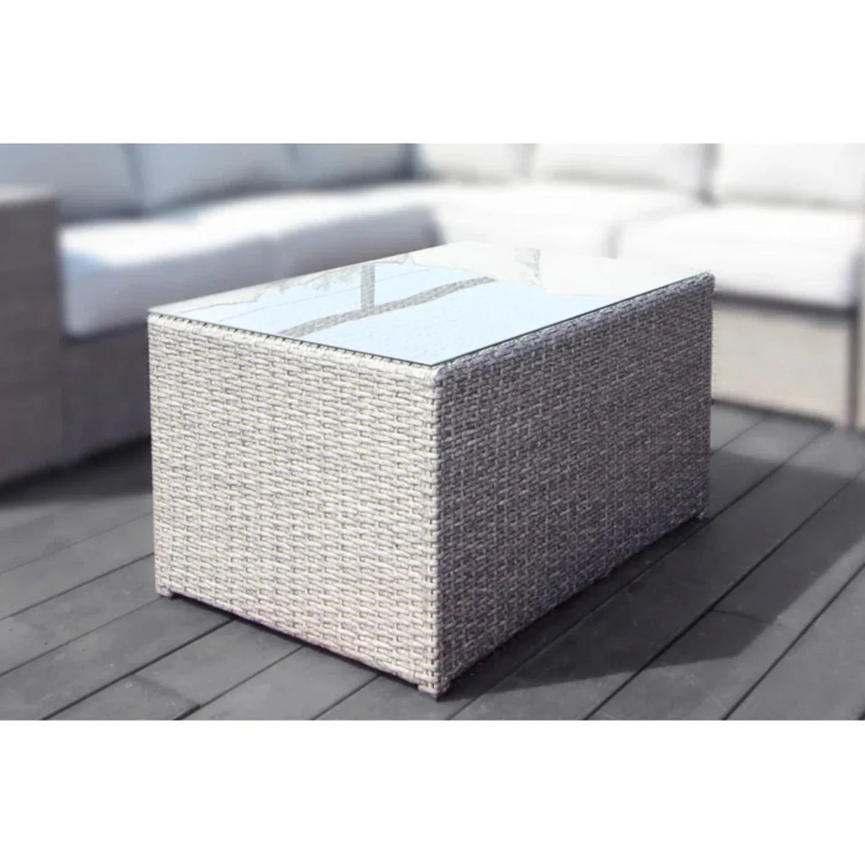 Handcrafted Wicker Coffee Table With Tempered Glass - Omega Lifestyles