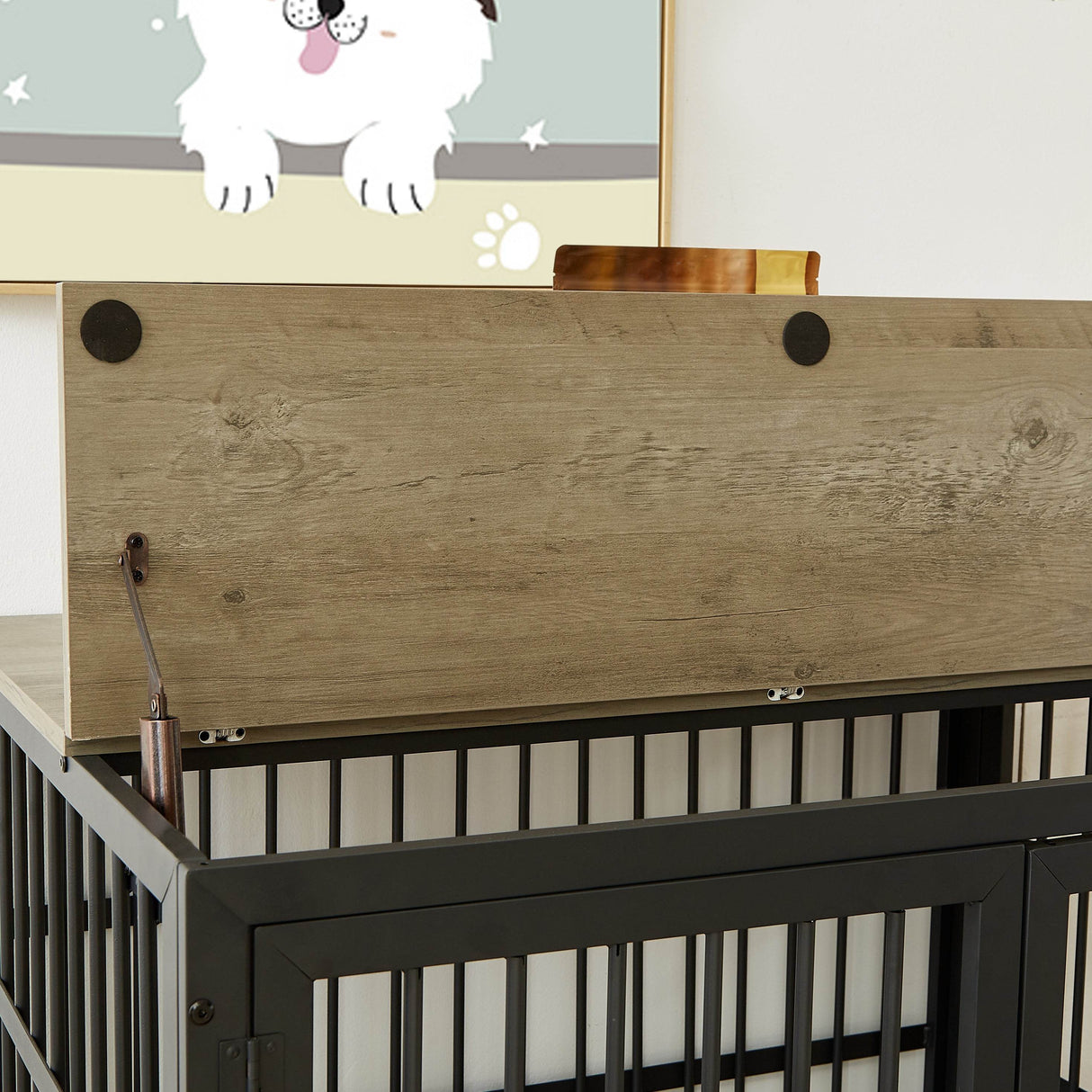 Rustic Brown Furniture Style Dog Crate With Wheels - Sleep Galleria