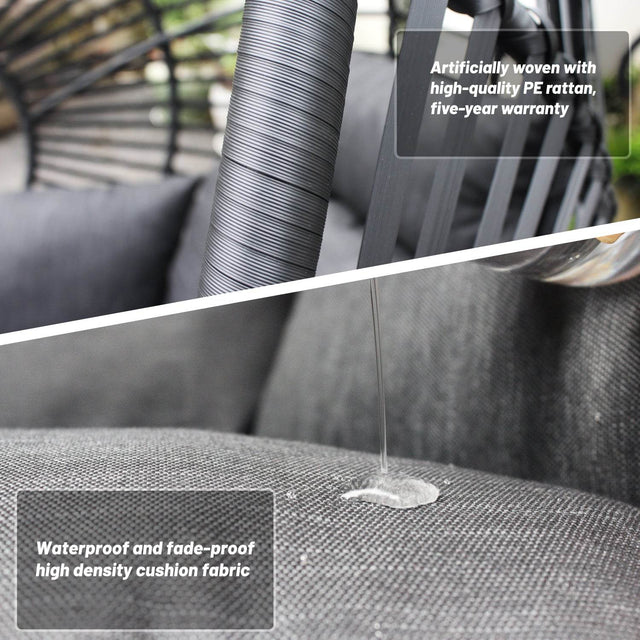 Outdoor Indoor PE Wicker Hanging Egg Chair With Cushion - Omega Lifestyles
