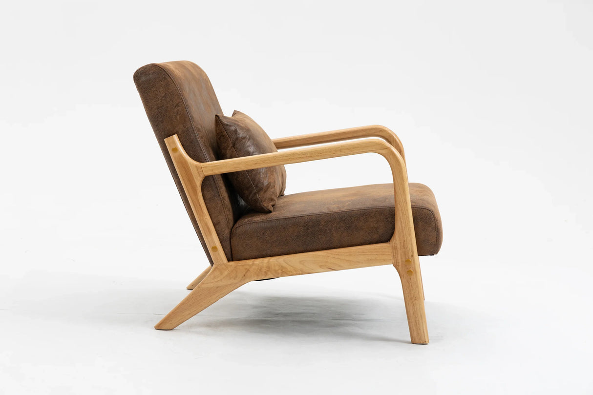 Mid Century Modern Fabric Accent Chair With Waist Cushion - Omega Lifestyles