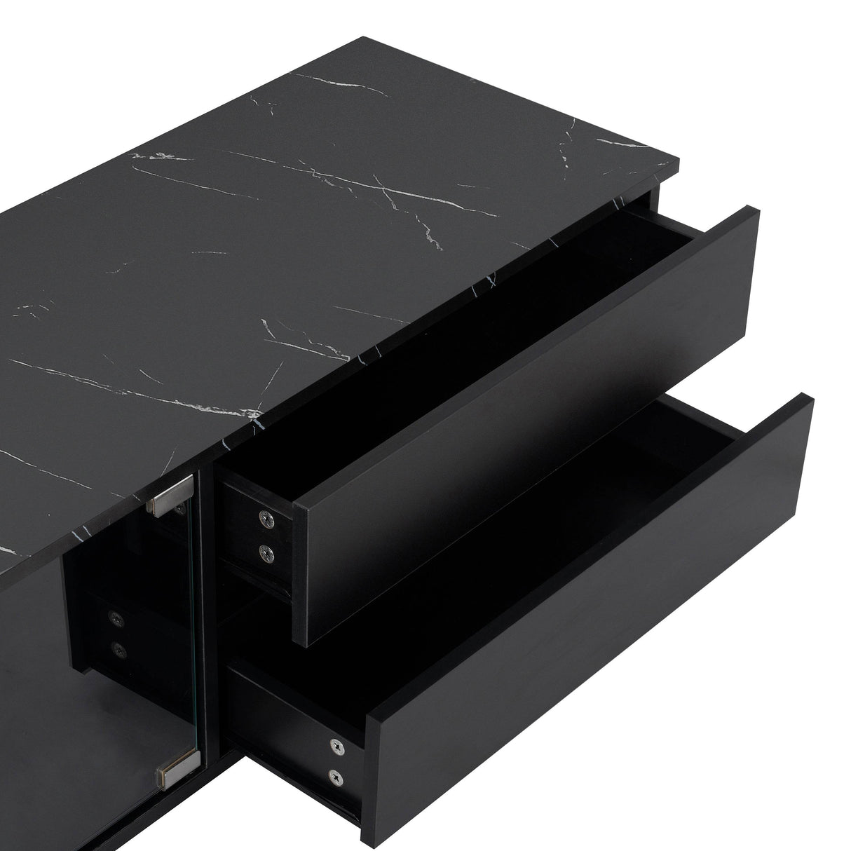 Modern APP Controlled LED Black Marble TV Stand - Sleep Galleria