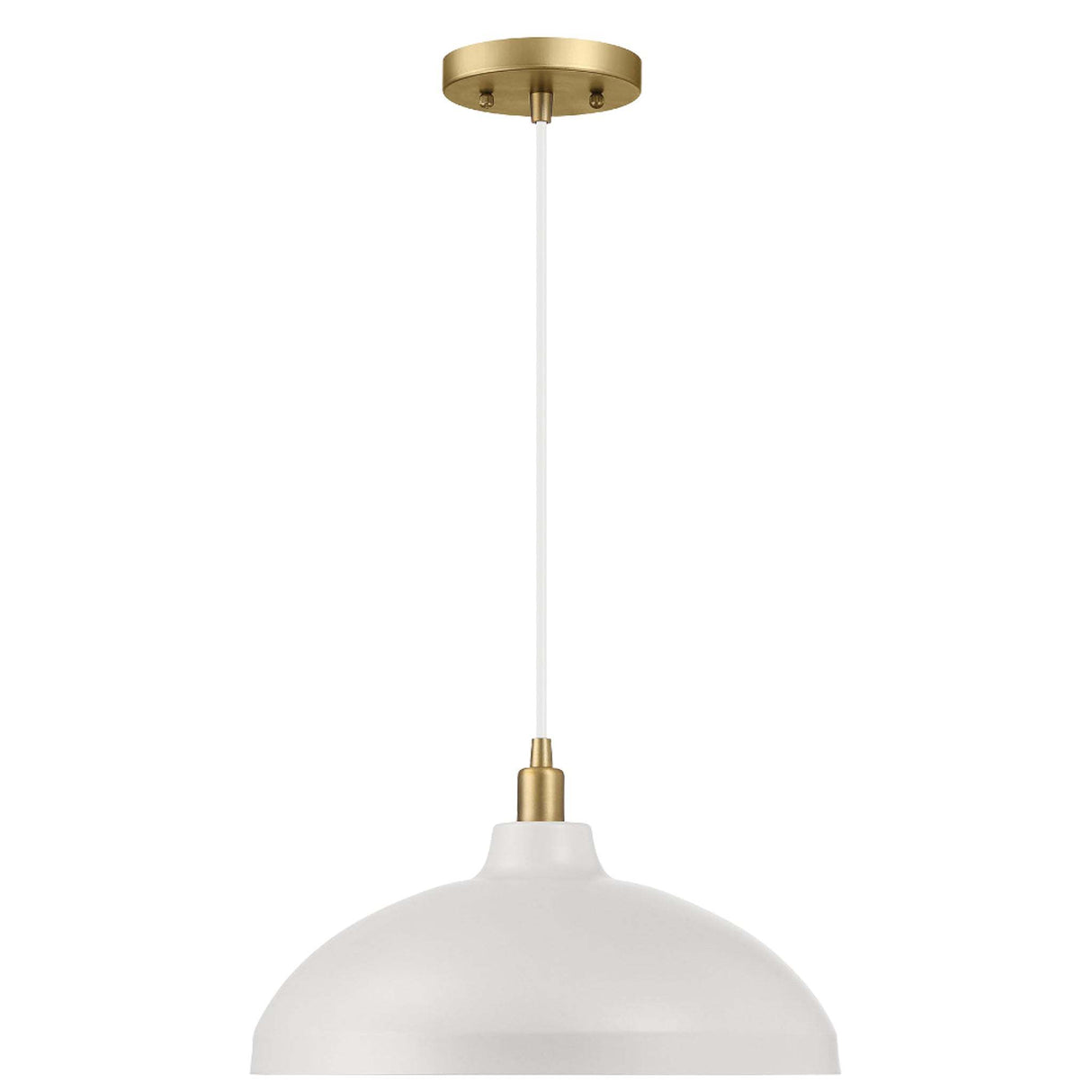 Astral Single Light White Brass Pendant Ceiling Lamp