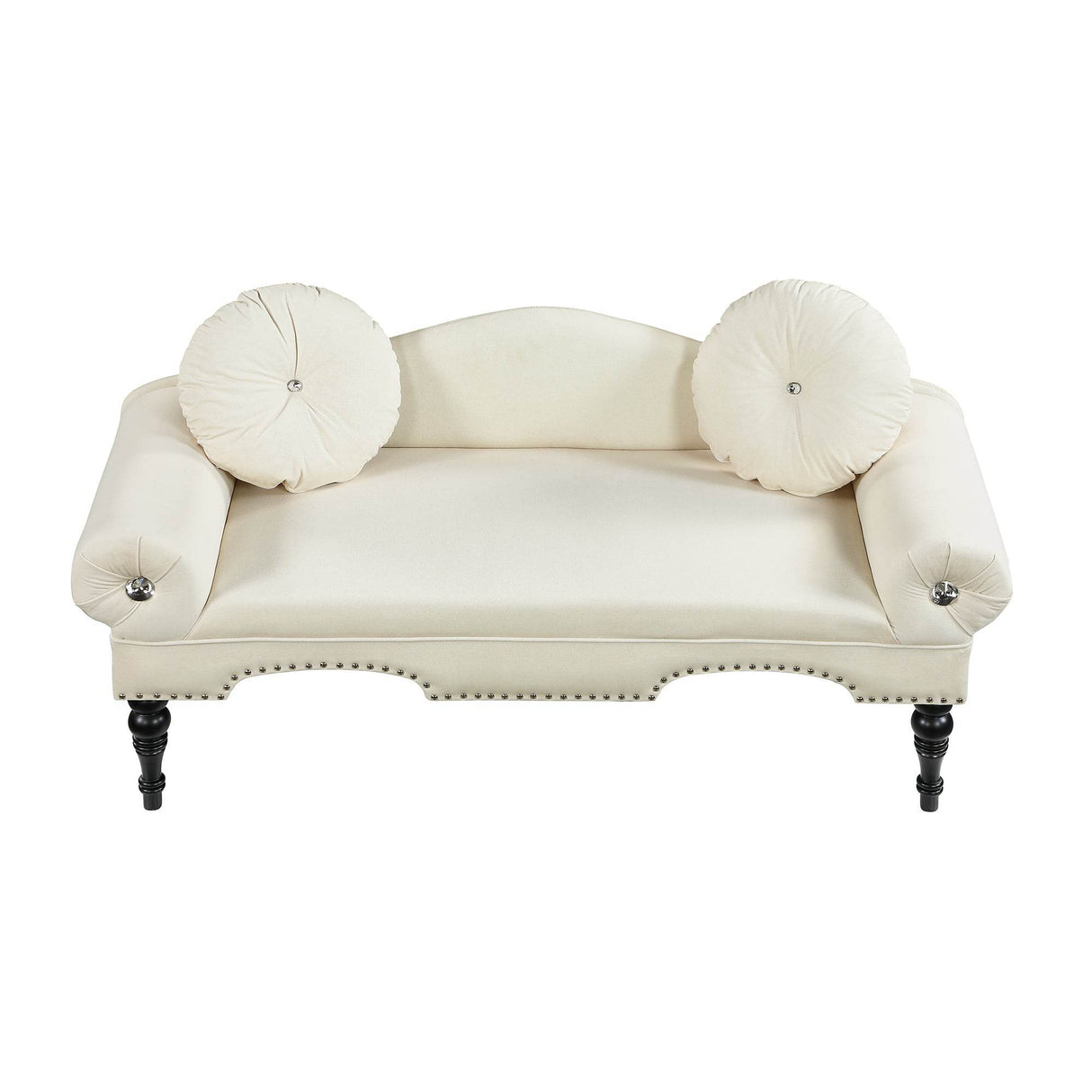 Modern Velvet Upholstered Loveseat Sofa With Pillows - Omega Lifestyles