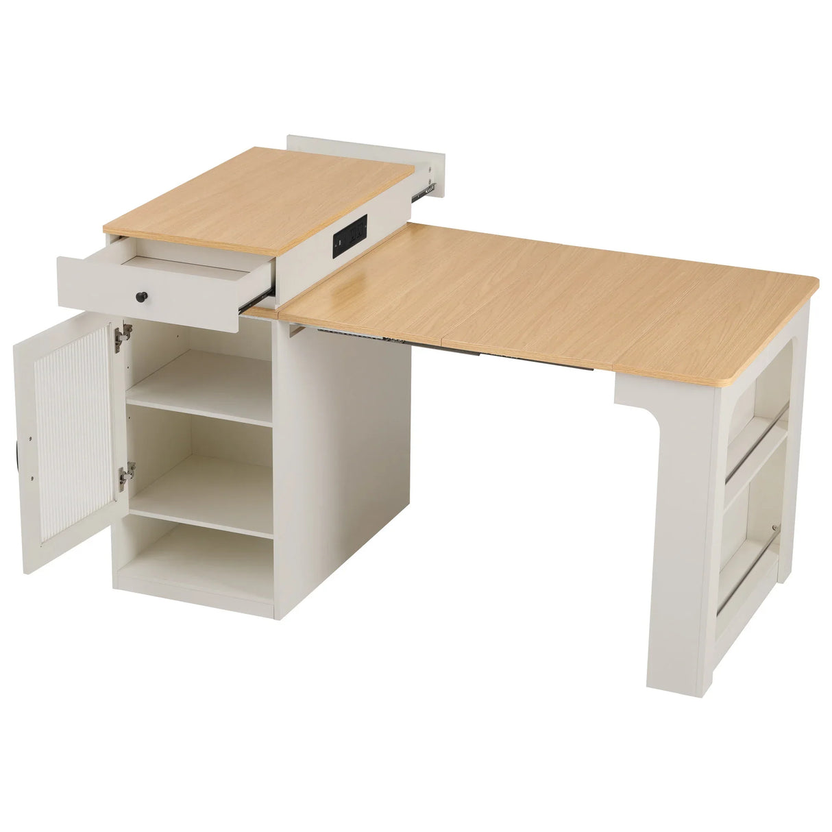 Extendable Dining Table Kitchen Island With Storage - Omega Lifestyles