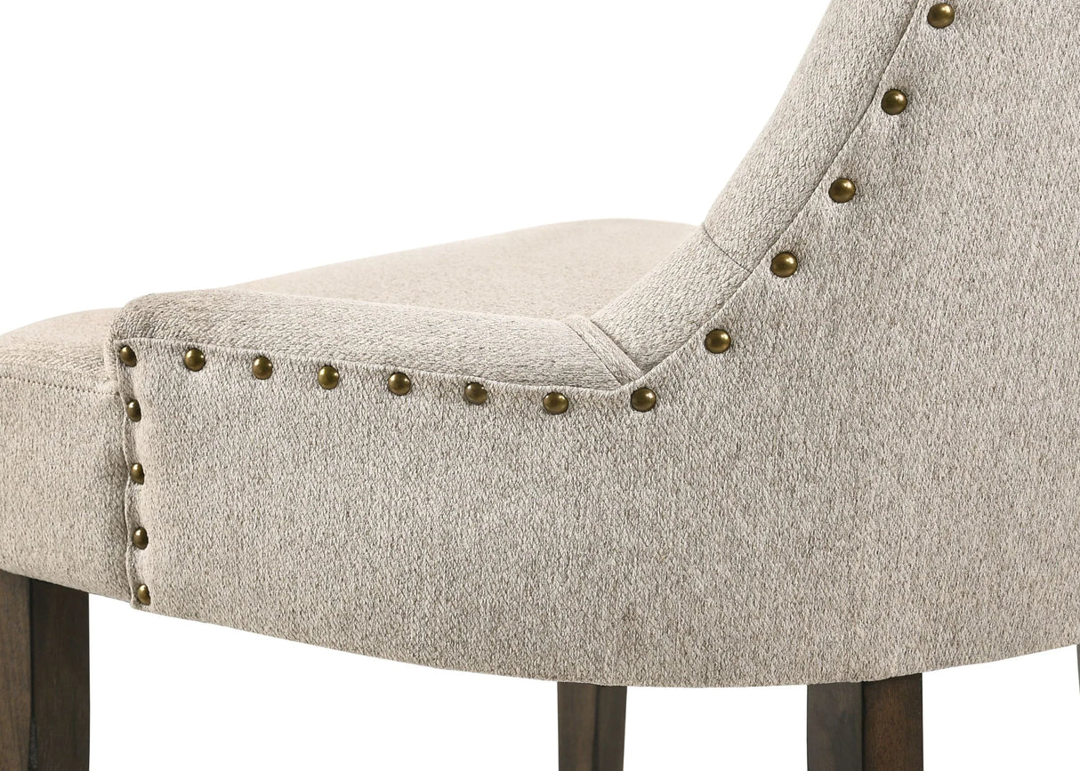 Beige Fabric Upholstered Side Chair Set of 2 - Omega Lifestyles