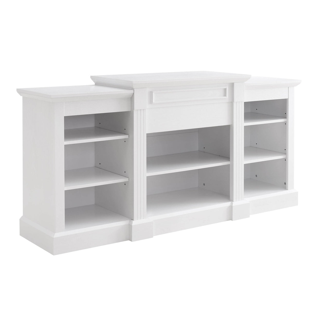 White MDF Adjustable Shelf Media Console Cabinet - Sleep Galleria