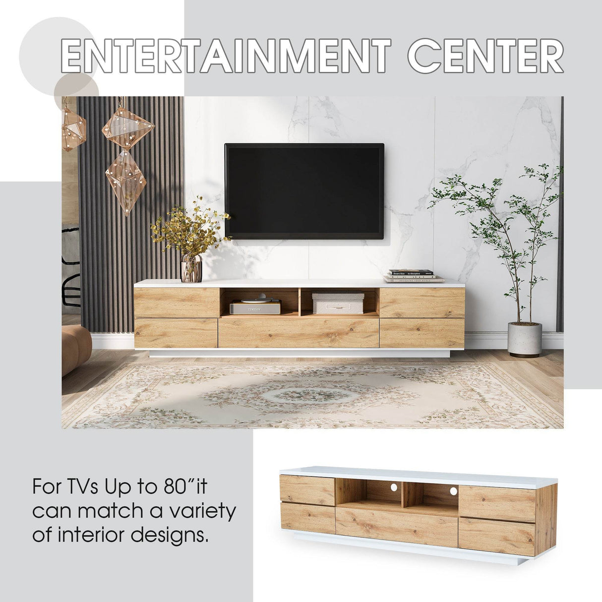 Modern TV Stand Media Console With Storage - Sleep Galleria