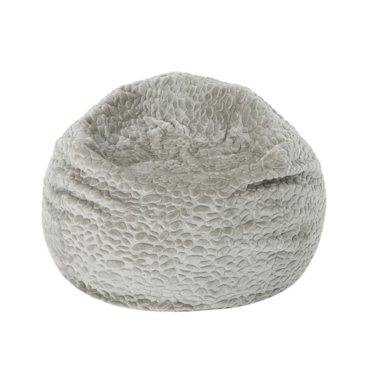 Rounded Faux Fur Foam Filled Bean Bag Chair - Omega Lifestyles